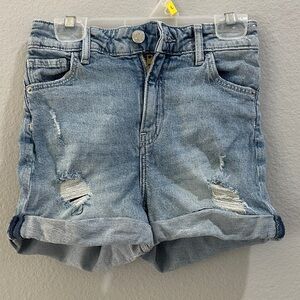 H&M Light Blue Distressed Denim Shorts